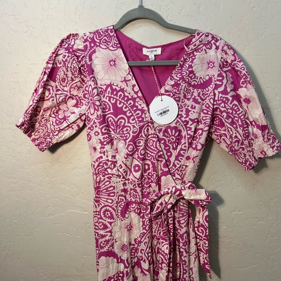 Umgee NWT highlow floral tiered wrap midi dress romantic feminine boho Datenight - Picture 4 of 9